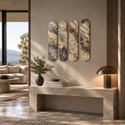 Ember Stone Quad | Glass Wall Art