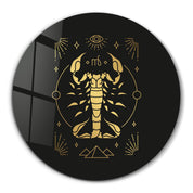 ・"Zodiac Signs - Scorpio"・Rounded Glass Wall Art - ArtDesigna Glass Printing Wall Art