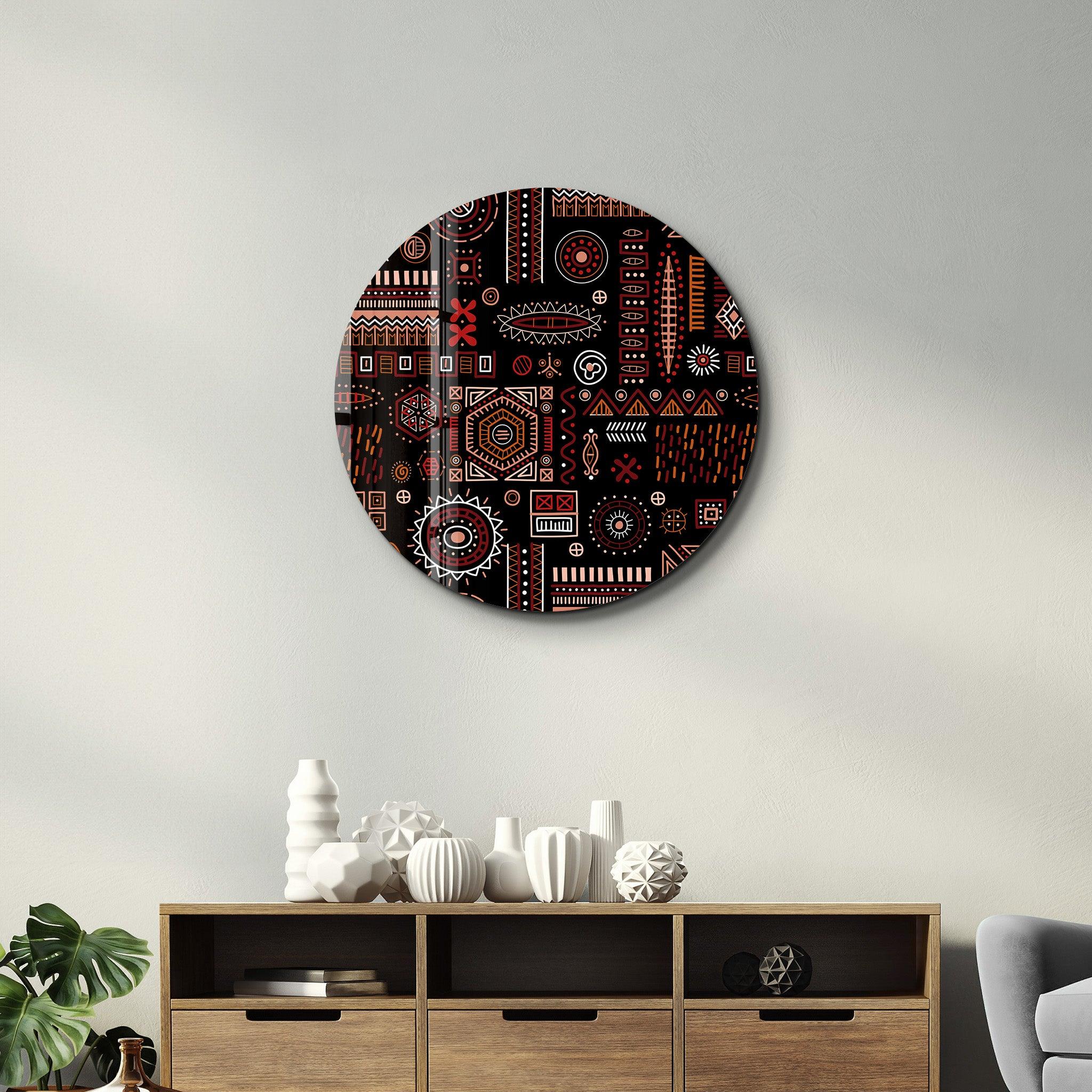 ・"Scandinavian Black"・Rounded Glass Wall Art - ArtDesigna Glass Printing Wall Art