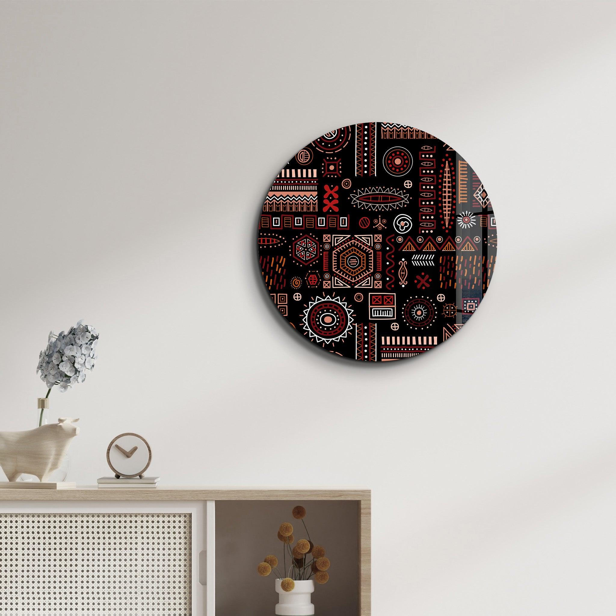 ・"Scandinavian Black"・Rounded Glass Wall Art - ArtDesigna Glass Printing Wall Art