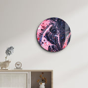 ・"Pink Marble Galaxy"・Rounded Glass Wall Art - ArtDesigna Glass Printing Wall Art