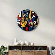 ・"African Faces Colorful 2"・Rounded Glass Wall Art - ArtDesigna Glass Printing Wall Art