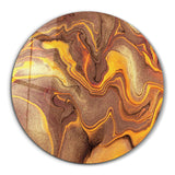 Golden Dust | Rounded Glass Wall Art