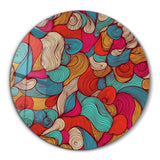 ・"Lines and Colors"・Rounded Glass Wall Art