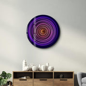 ・"Purple Swirl"・Rounded Glass Wall Art - ArtDesigna Glass Printing Wall Art