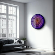 ・"Purple Swirl"・Rounded Glass Wall Art - ArtDesigna Glass Printing Wall Art