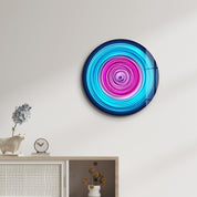 Pink Swirl | Rounded Glass Wall Art - Artdesigna