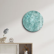 ・"Marble Stone - Blue"・Rounded Glass Wall Art - ArtDesigna Glass Printing Wall Art