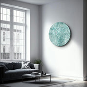 ・"Marble Stone - Blue"・Rounded Glass Wall Art - ArtDesigna Glass Printing Wall Art