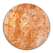 ・"Marble Stone - Orange"・Rounded Glass Wall Art - ArtDesigna Glass Printing Wall Art