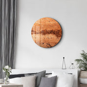 ・"Travertine Stone - Sun"・Rounded Glass Wall Art - ArtDesigna Glass Printing Wall Art