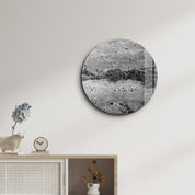 ・"Travertine Stone - Dark Gray"・Rounded Glass Wall Art - ArtDesigna Glass Printing Wall Art