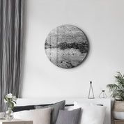 ・"Travertine Stone - Dark Gray"・Rounded Glass Wall Art - ArtDesigna Glass Printing Wall Art