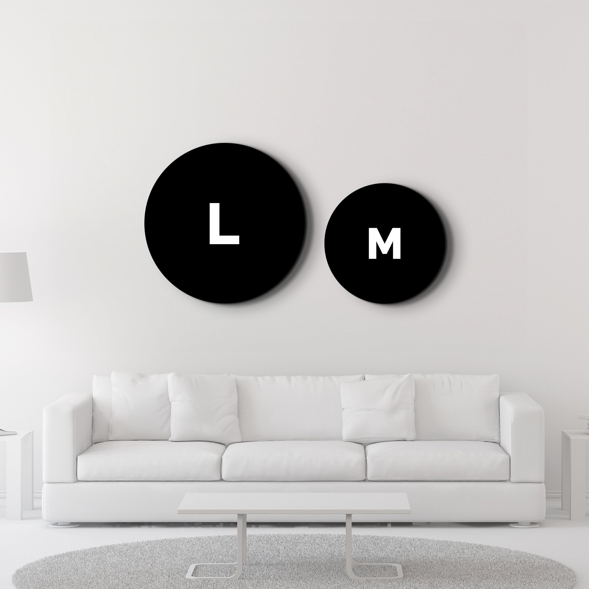 ・"Scandinavian Black"・Rounded Glass Wall Art - ArtDesigna Glass Printing Wall Art