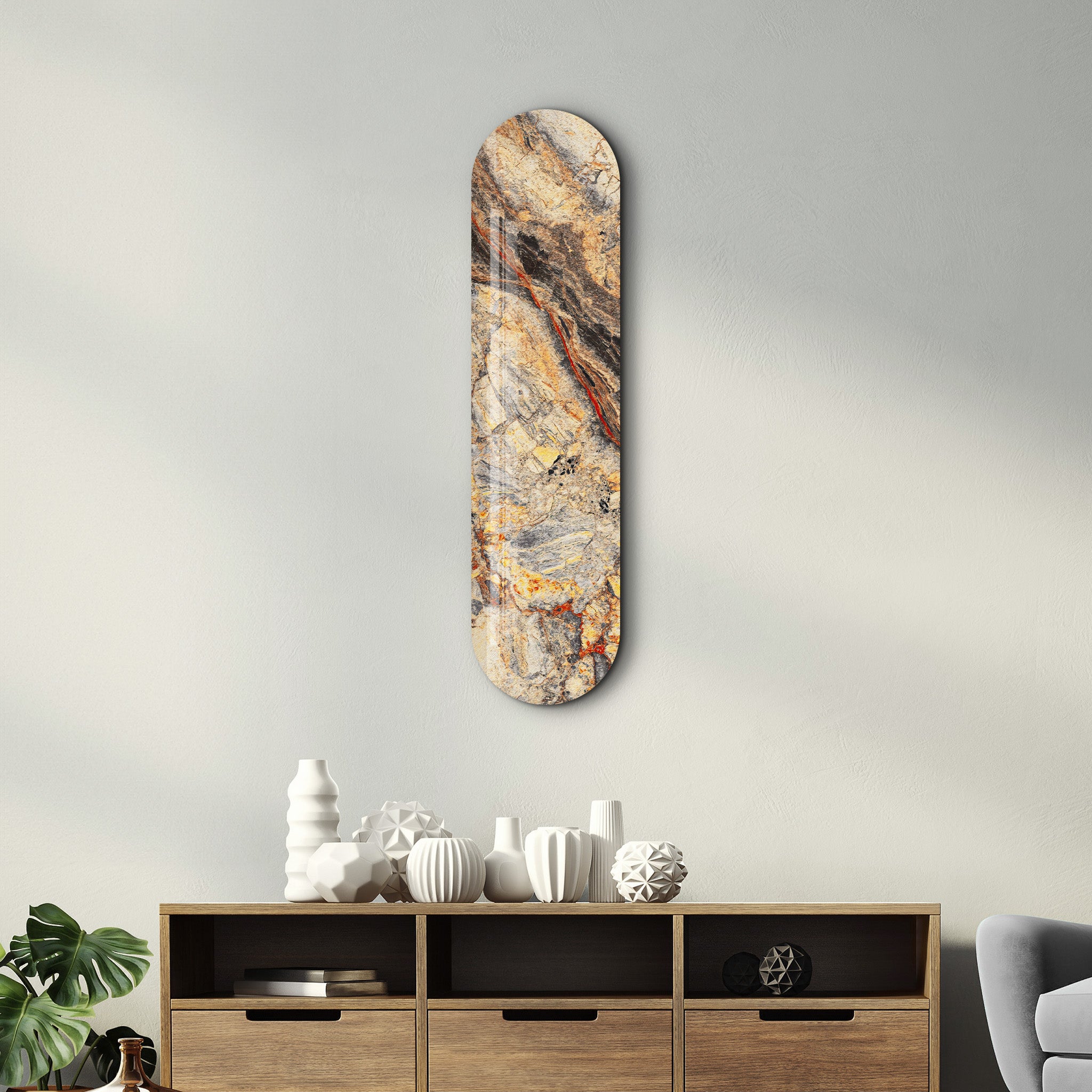Ember Stone 3 | Glass Wall Art