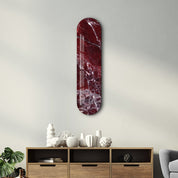 Crimson Marble 1 | Glass Wall Art