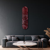 Crimson Marble 4 | Glass Wall Art