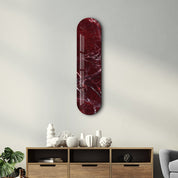 Crimson Marble 4 | Glass Wall Art