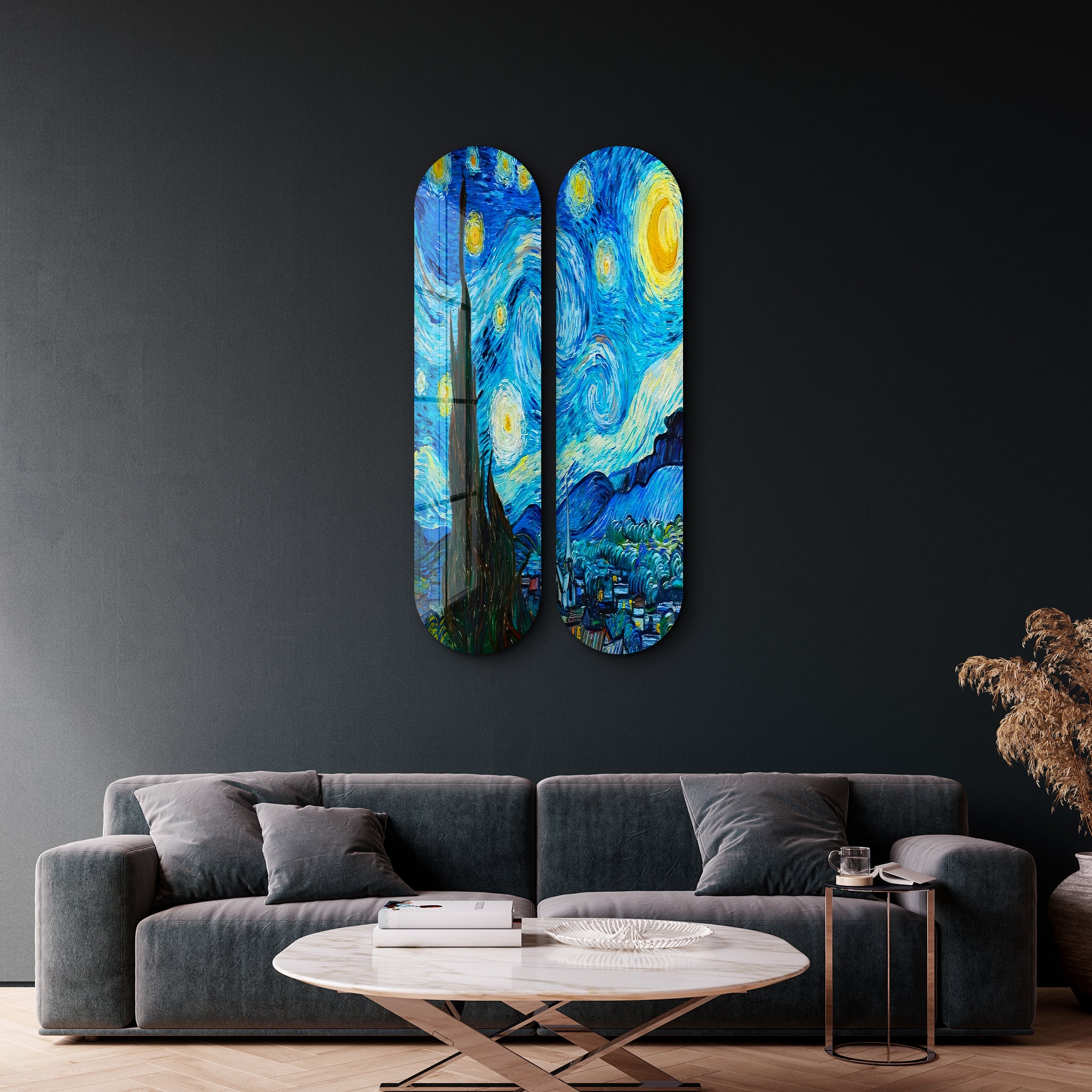 Starry Night by Van Gogh Skateboard | Glass Wall Art