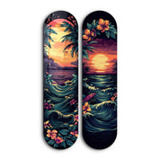 Vivid Seascape Skateboard | Glass Wall Art