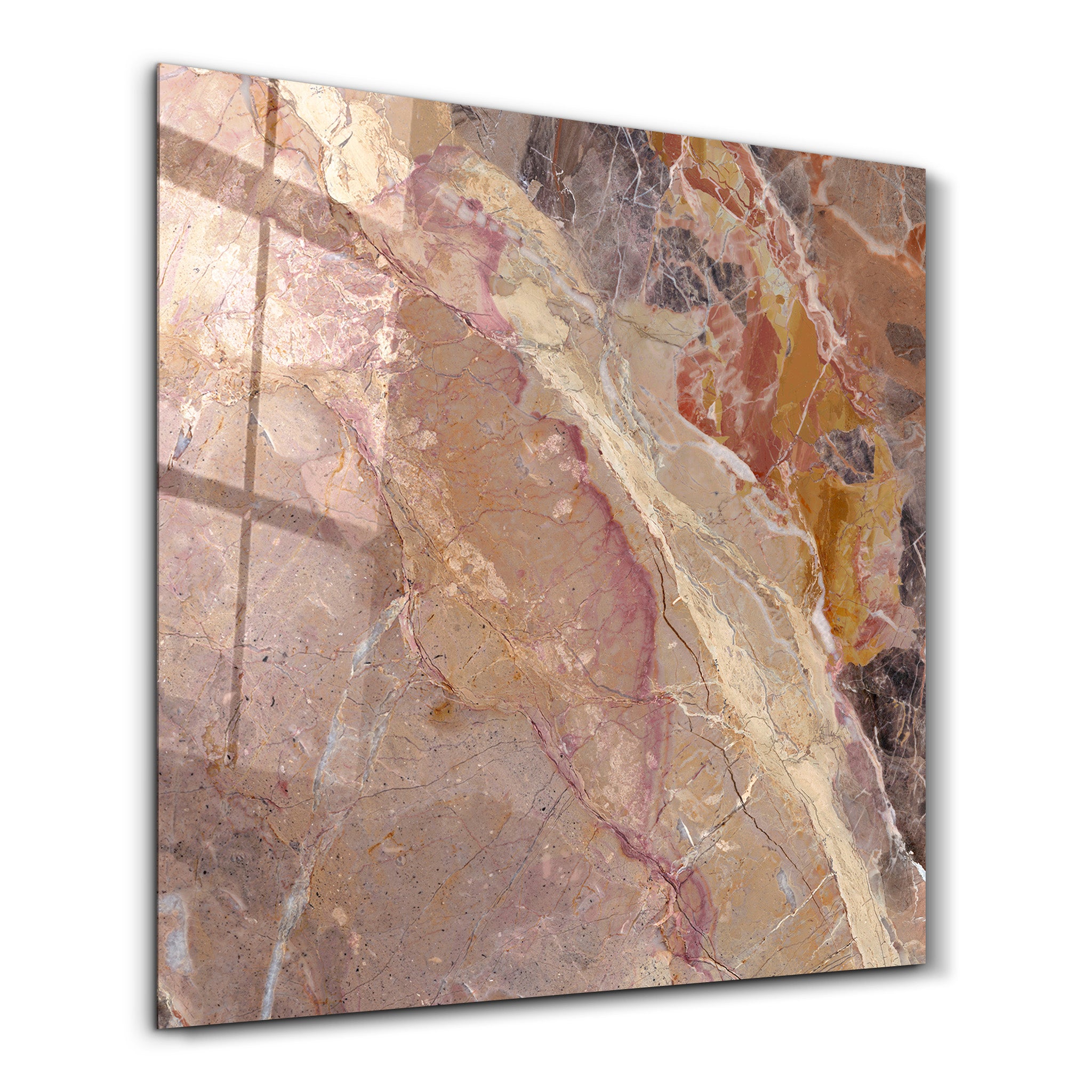 Terracotta Marble 2 Square Art | Glass Wall Art