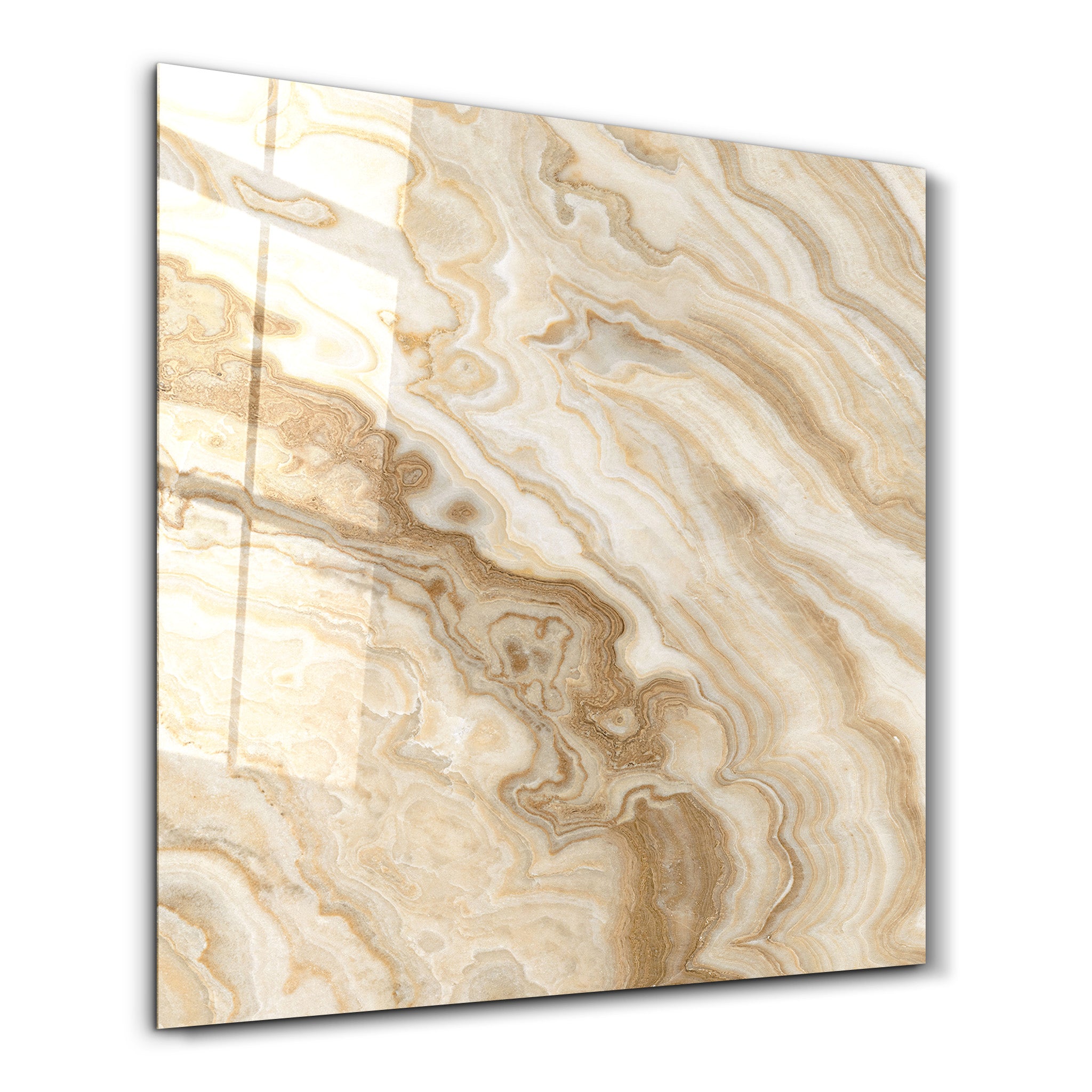 Ivory Onyx 2 Square Art | Glass Wall Art