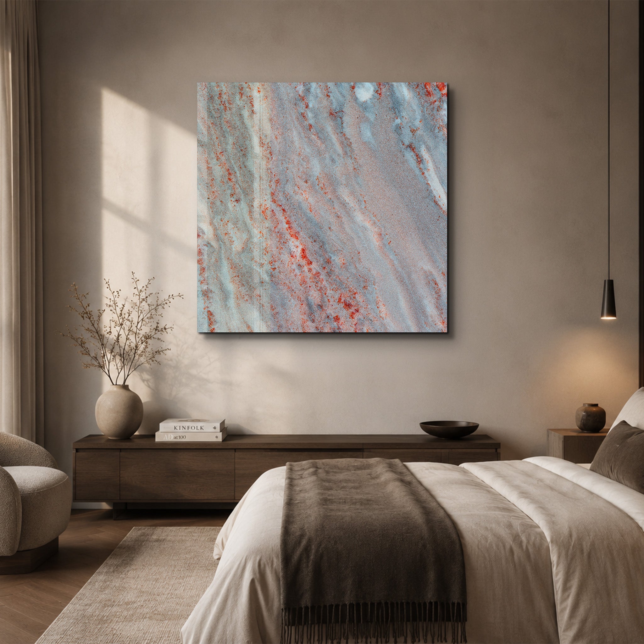 Silver Ember Square Art | Glass Wall Art