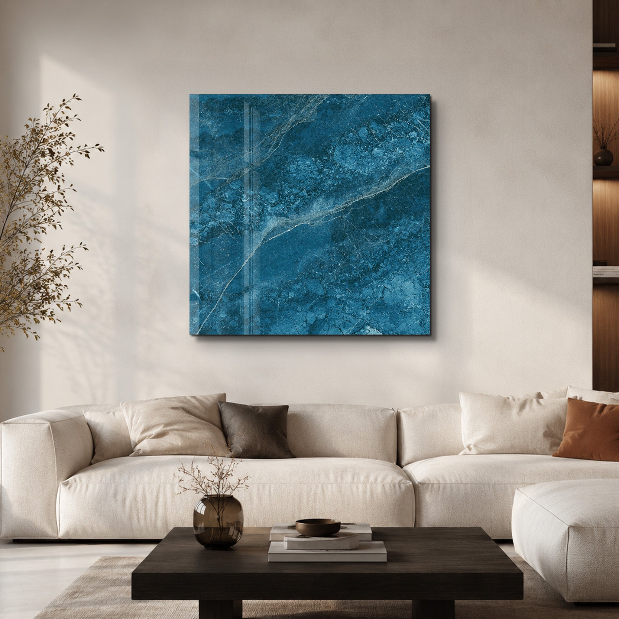 Ocean Veins Square Art | Glass Wall Art