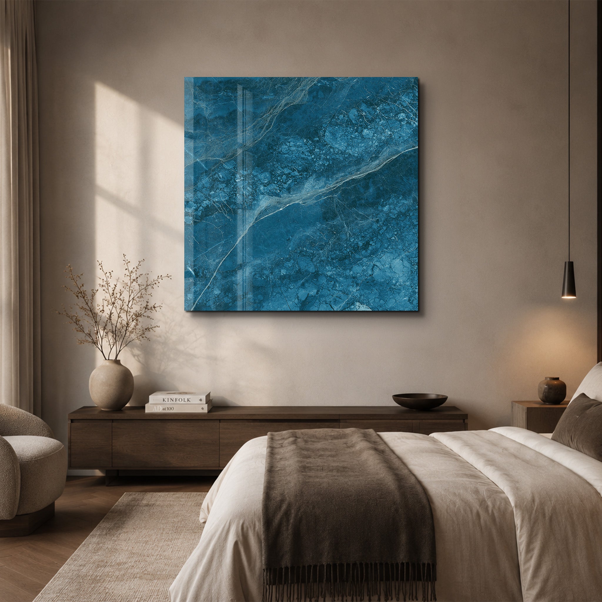 Ocean Veins Square Art | Glass Wall Art
