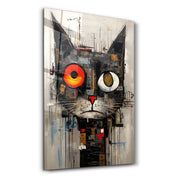 Abstract Cat・Designers Collection Glass Wall Art