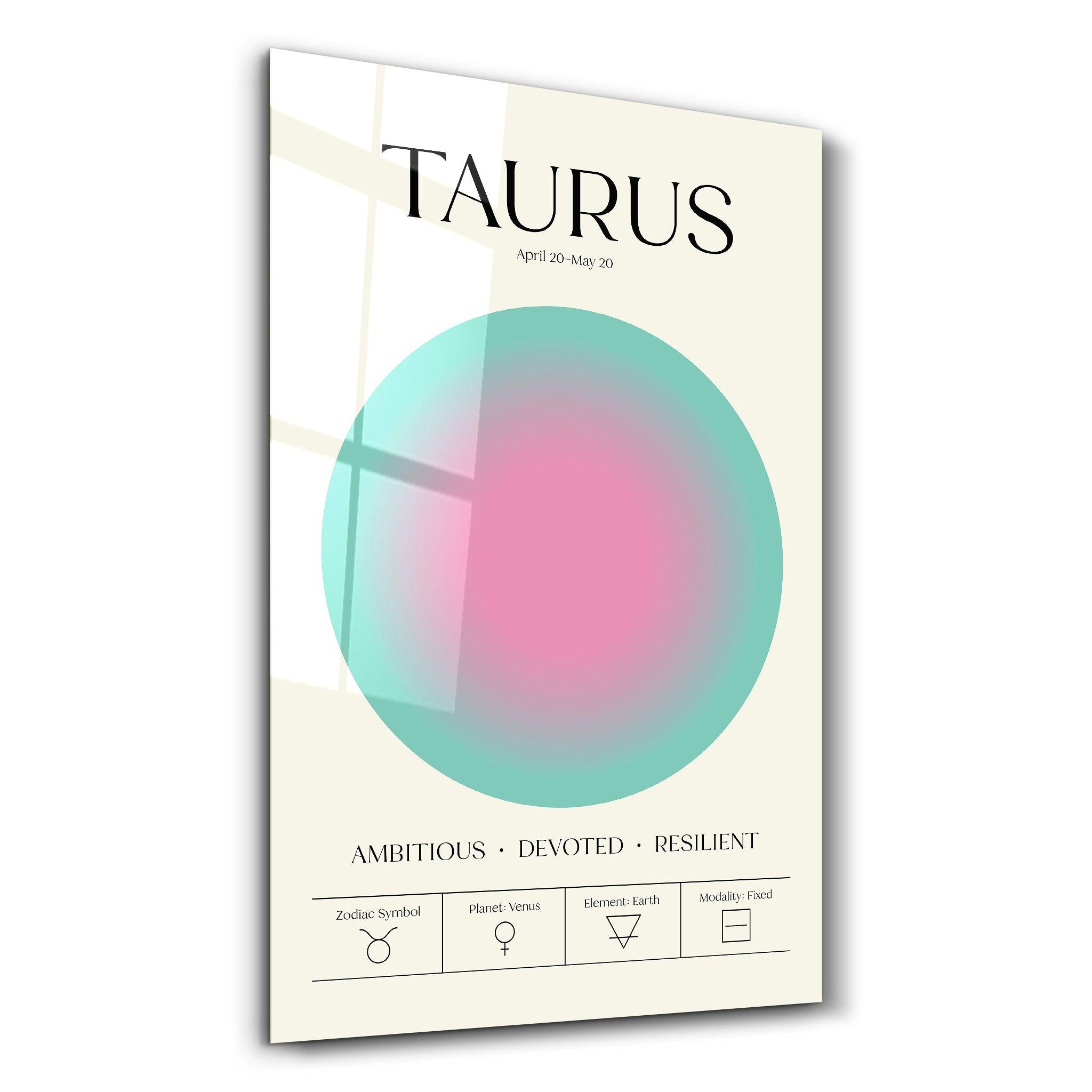 Taurus - Aura Collection | Zodiac Glass Wall Art - Artdesigna