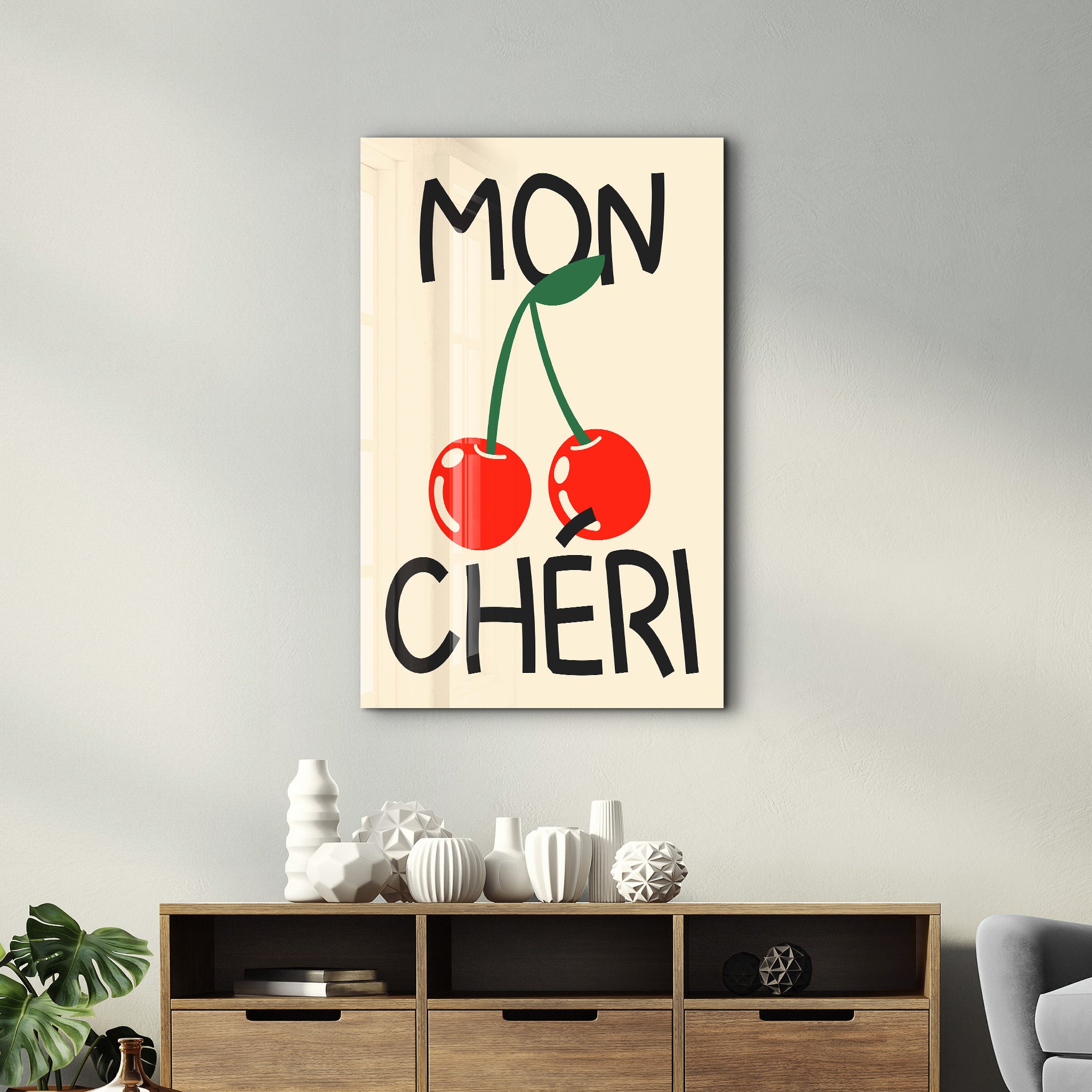 Mon Chéri | Glass Wall Art - Artdesigna