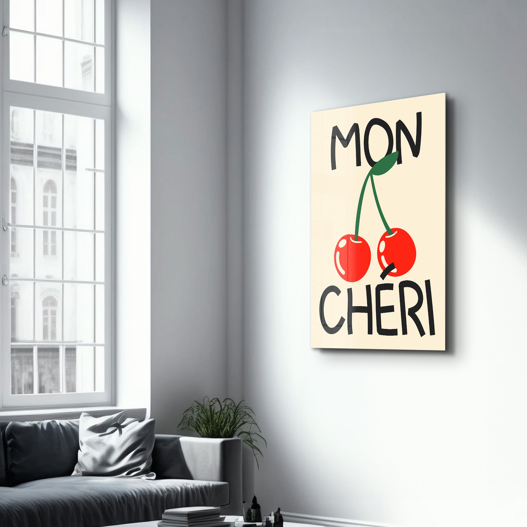 Mon Chéri | Glass Wall Art - Artdesigna