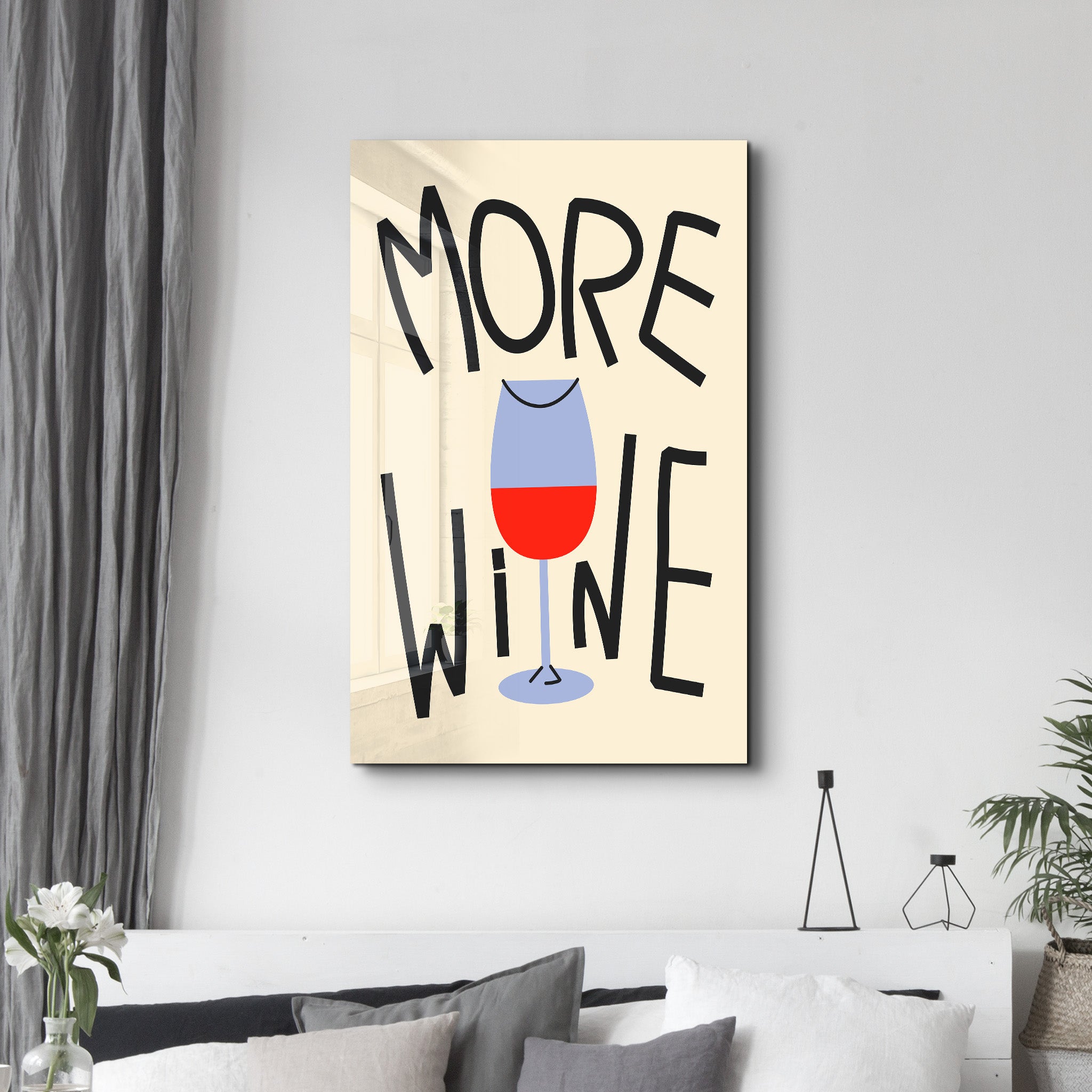 More Wine | Glass Wall Art - Artdesigna