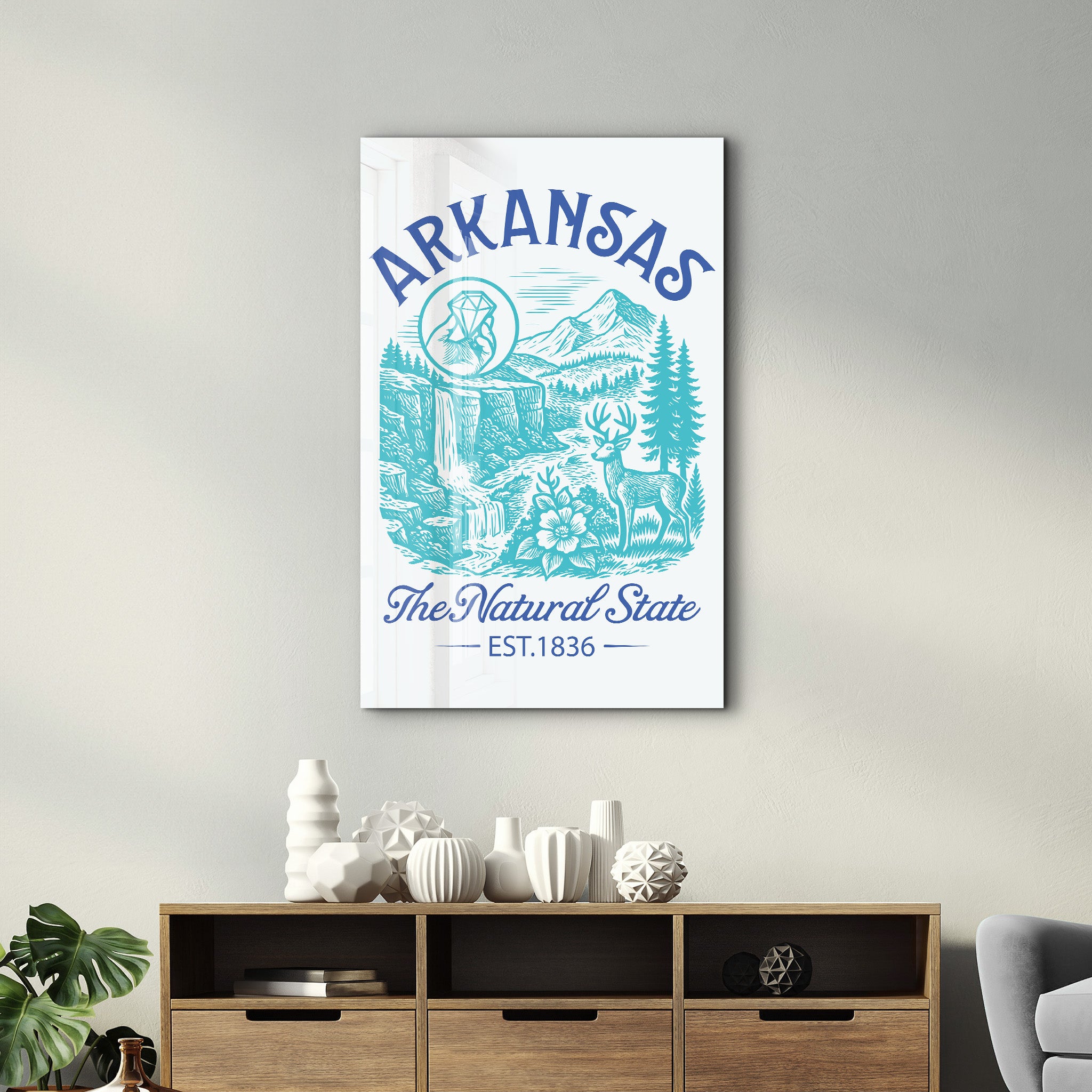 Arkansas - The Natural State | Glass Wall Art