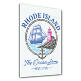 Rhode Island - The Ocean State | Glass Wall Art