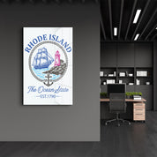 Rhode Island - The Ocean State | Glass Wall Art