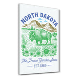 North Dakota The Peace Garden State | Glass Wall Art