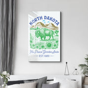 North Dakota - The Peace Garden State | Glass Wall Art