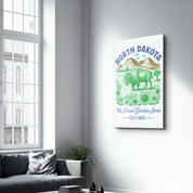 North Dakota - The Peace Garden State | Glass Wall Art