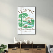 Vermont - The Green Mountain State | Glass Wall Art
