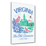 Virginia The Old Dominion | Glass Wall Art