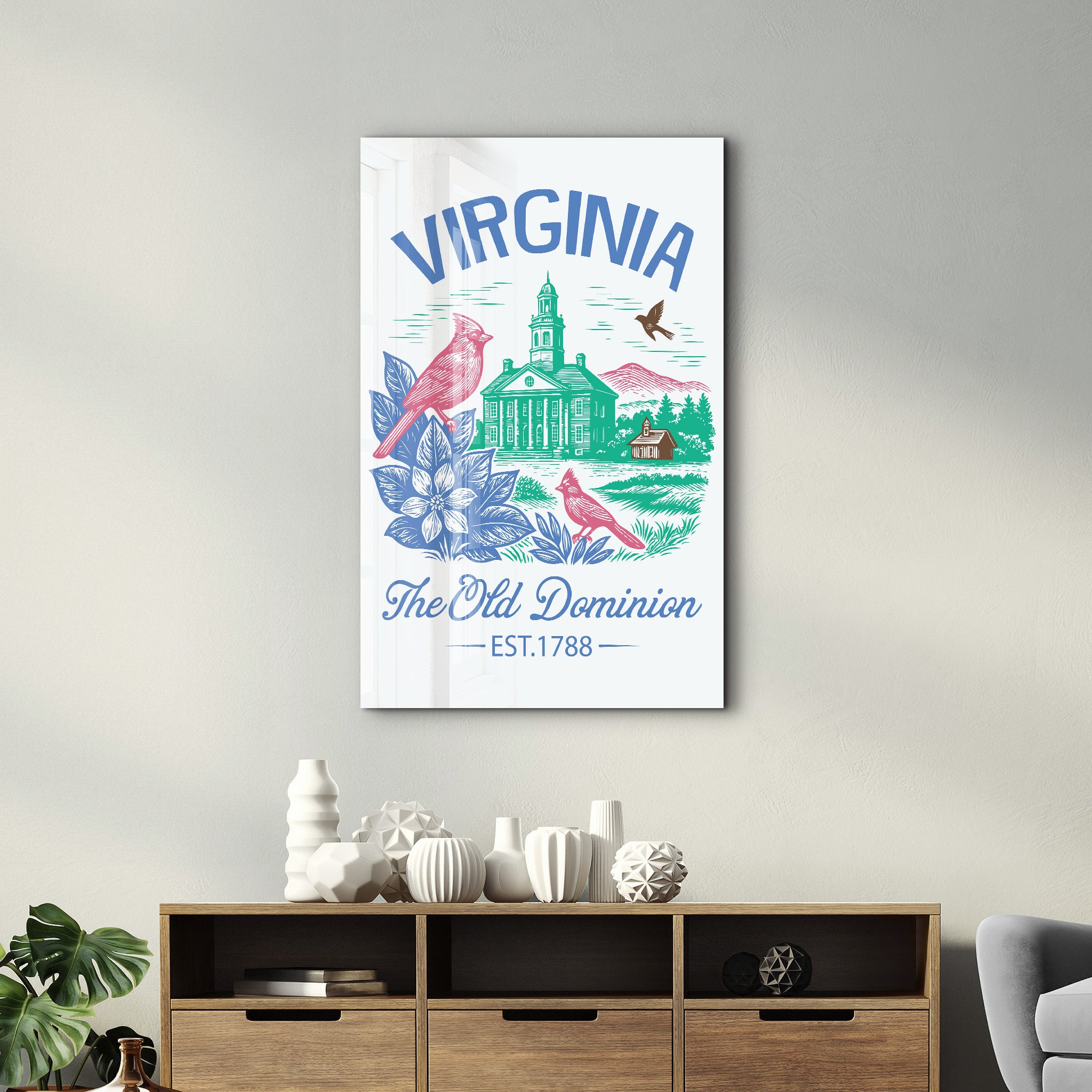 Virginia - The Old Dominion | Glass Wall Art