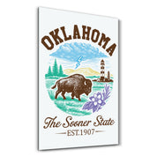 Oklahoma - The Sooner State | Glass Wall Art