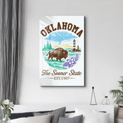 Oklahoma - The Sooner State | Glass Wall Art