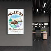 Oklahoma - The Sooner State | Glass Wall Art