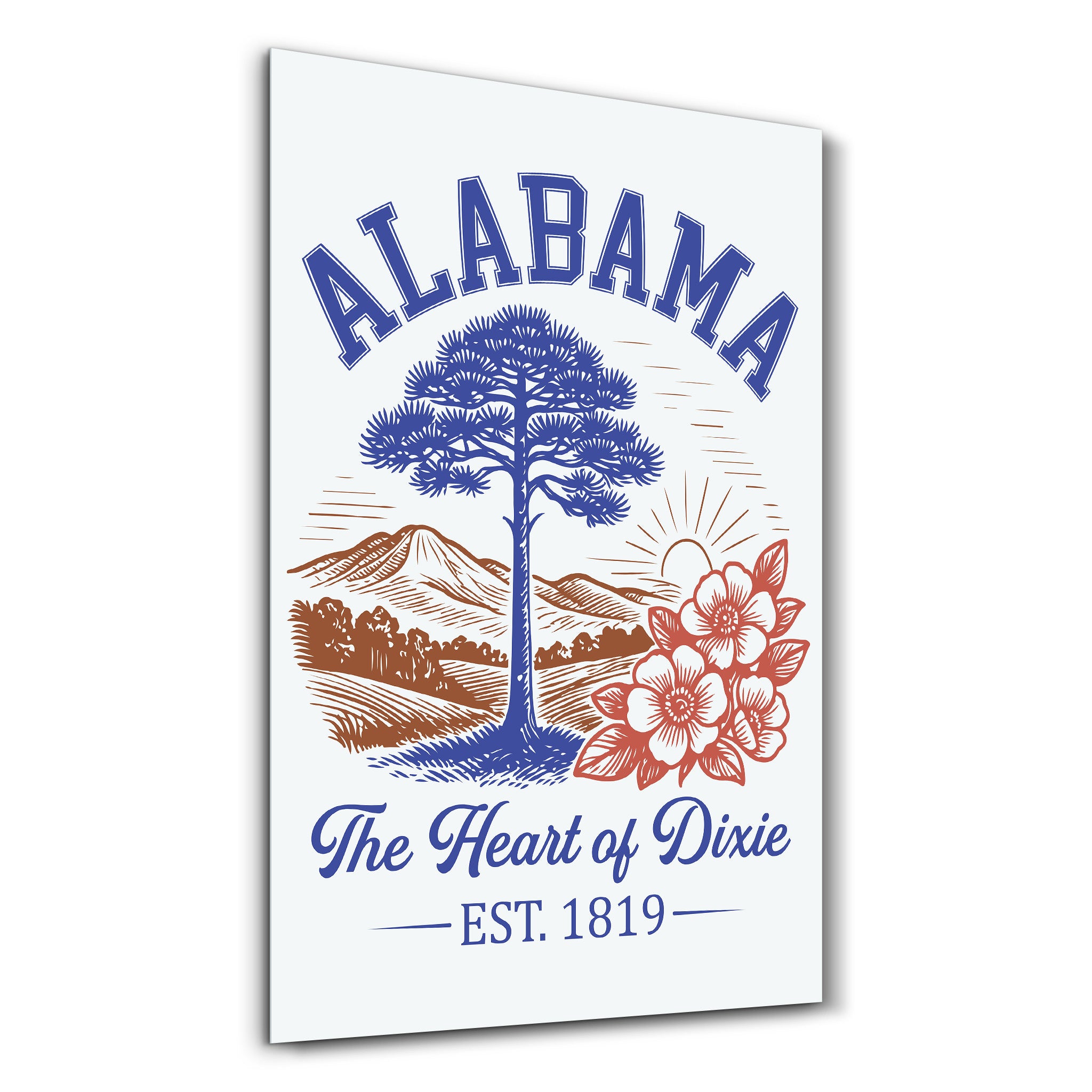 Alabama - The Heart of Dixie | Glass Wall Art