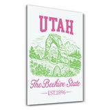 Utah - The Beehive State | Glass Wall Art