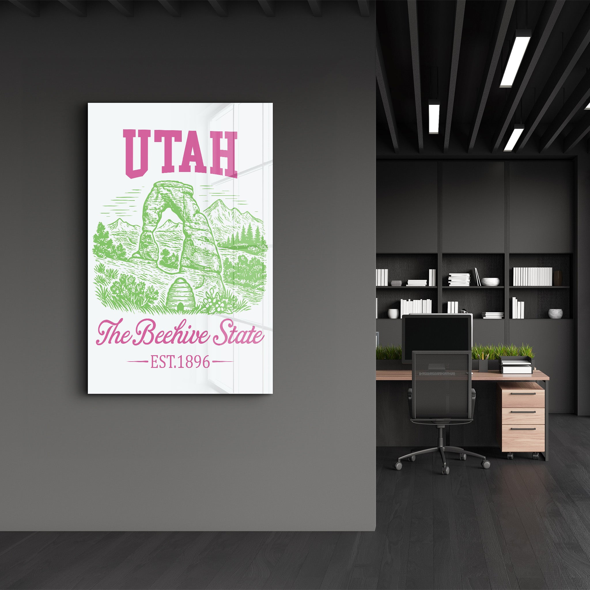 Utah - The Beehive State | Glass Wall Art