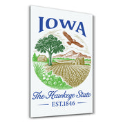 Iowa - The Hawkeye State | Glass Wall Art